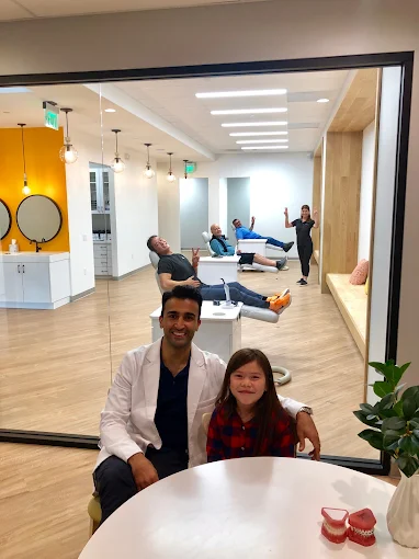 Reception area at TruSmile Orthodontics in Long Beach, featuring modern seating and a welcoming design